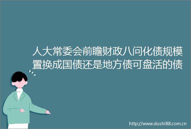 人大常委会前瞻财政八问化债规模置换成国债还是地方债可盘活的债务限额