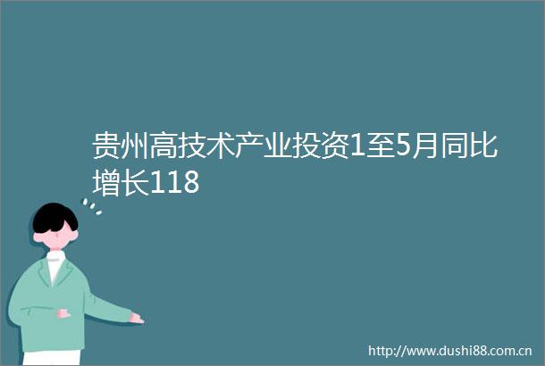 贵州高技术产业投资1至5月同比增长118