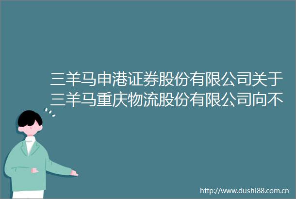 三羊马申港证券股份有限公司关于三羊马重庆物流股份有限公司向不特定对象发行可转换公司债券受托管理事务报告（2024年度）