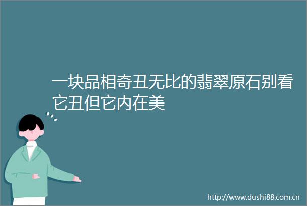 一块品相奇丑无比的翡翠原石别看它丑但它内在美