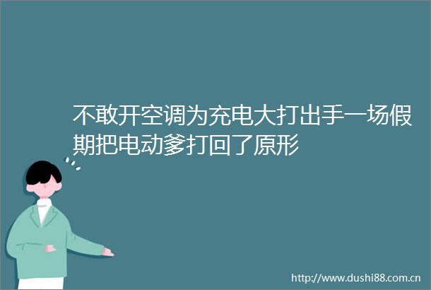 不敢开空调为充电大打出手一场假期把电动爹打回了原形