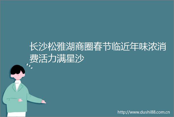 长沙松雅湖商圈春节临近年味浓消费活力满星沙