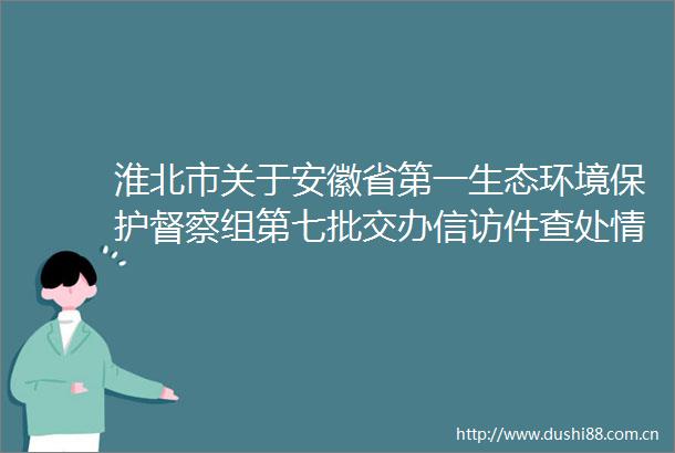 淮北市关于安徽省第一生态环境保护督察组第七批交办件查处情况的公示