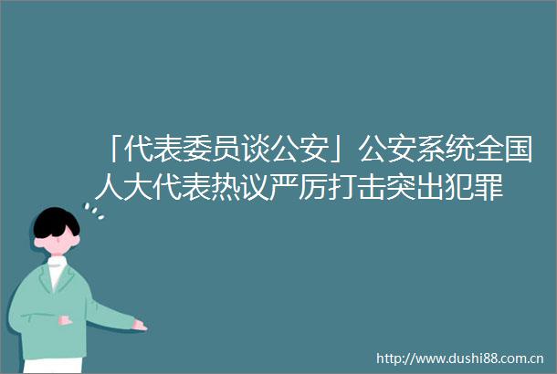 「代表委员谈」系统全国人大代表热议严厉打击突出