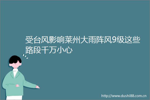 受台风影响莱州大雨阵风9级这些路段千万小心