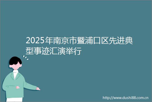 2025年南京市暨浦口区先进典型事迹汇演举行