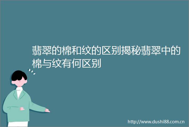 翡翠的棉和纹的区别揭秘翡翠中的棉与纹有何区别