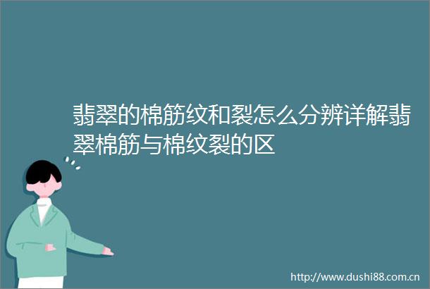 翡翠的棉筋纹和裂怎么分辨详解翡翠棉筋与棉纹裂的区