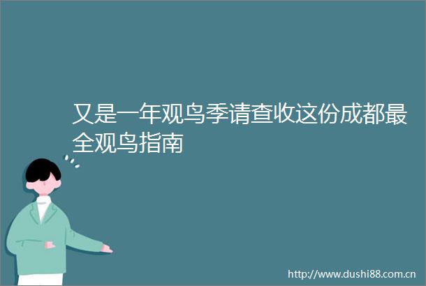又是一年观鸟季请查收这份成都最全观鸟指南