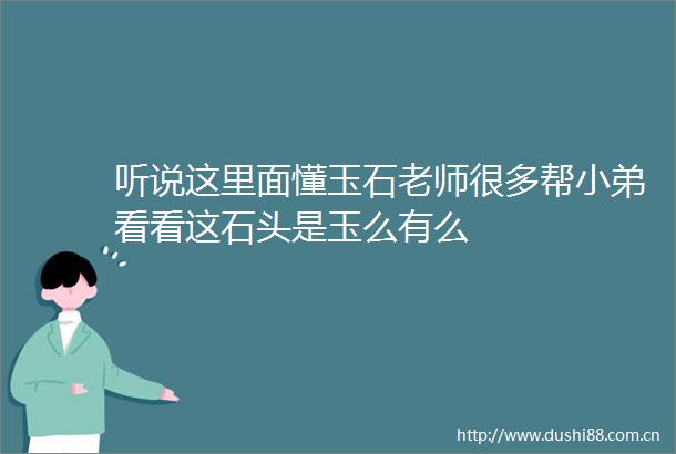 听说这里面懂玉石老师很多帮小弟看看这石头是玉么有么