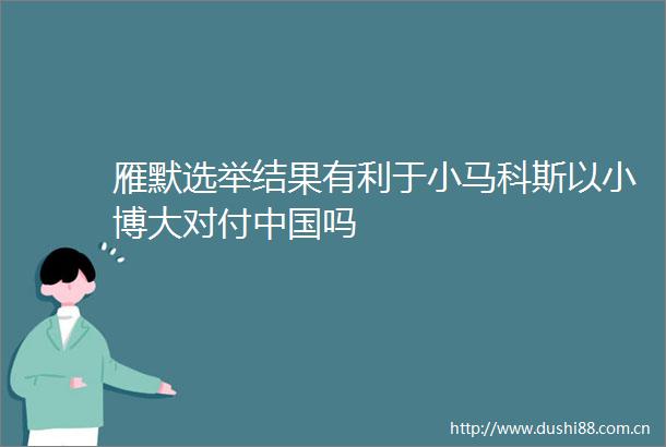 雁默选举结果有利于小马科斯以小博大对付吗