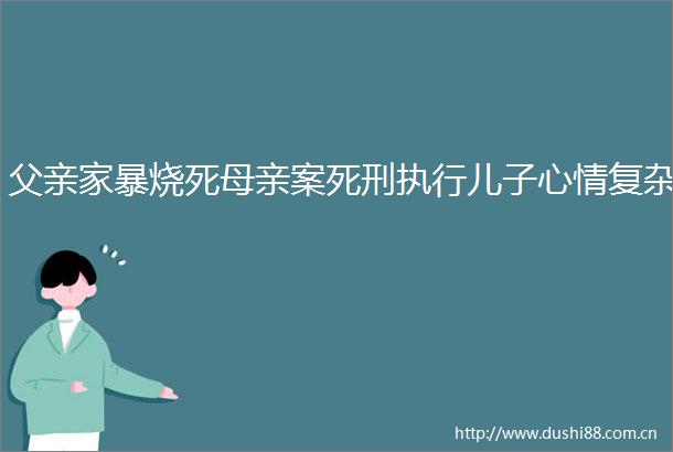 父亲家暴烧死母亲案死刑执行儿子心情复杂
