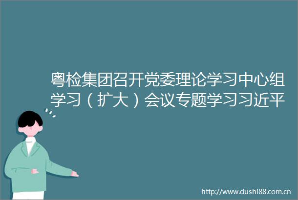 粤检集团召开党委理论学习中心组学习（扩大）会议专题学习法治思想