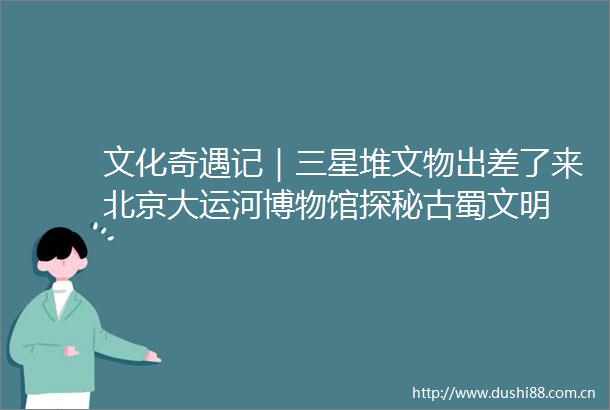 文化奇遇记｜三星堆文物出差了来北京大运河博物馆探秘古蜀文明