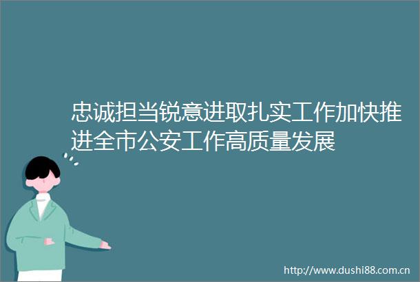 忠诚担当锐意进取扎实工作加快推进全市工作高质量发展
