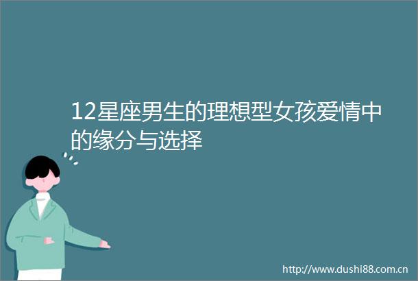 12星座男生的理想型女孩爱情中的缘分与选择