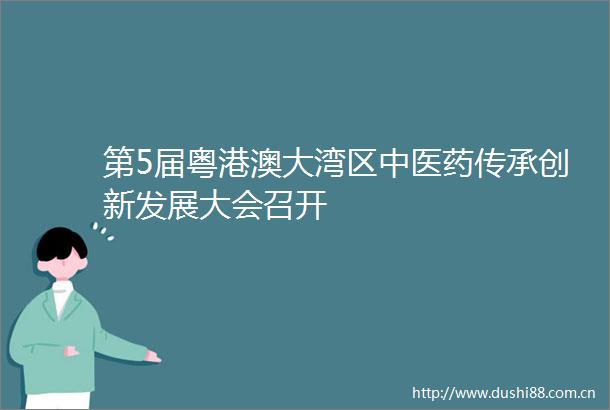 第5届粤港澳大湾区中医药传承创新发展大会召开