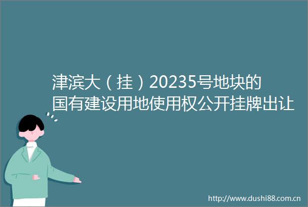 津滨大（挂）20235号地块的国有建设用地使用权公开挂牌出让公告