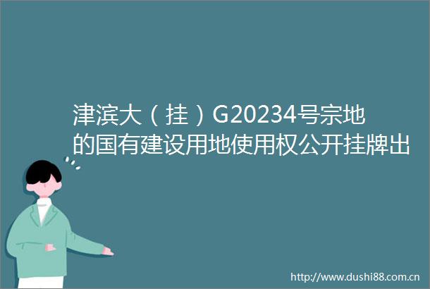 津滨大（挂）G20234号宗地的国有建设用地使用权公开挂牌出让公告