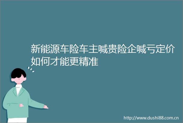 新能源车险车主喊贵险企喊亏定价如何才能更精准