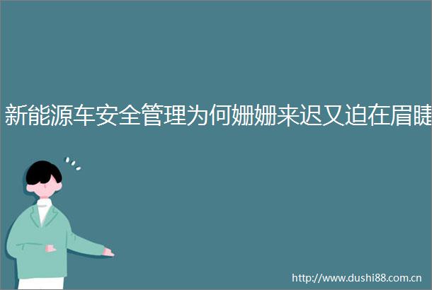新能源车安全管理为何姗姗来迟又迫在眉睫