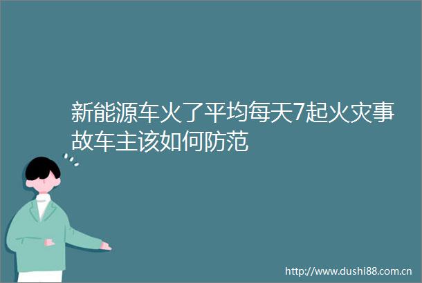 新能源车火了平均每天7起火灾事故车主该如何防范