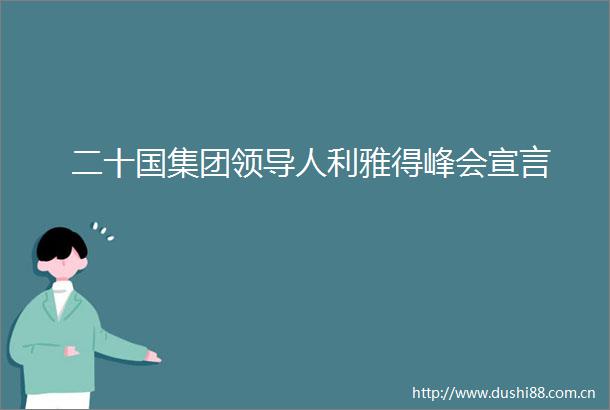 二十国集团人利雅得峰会宣言