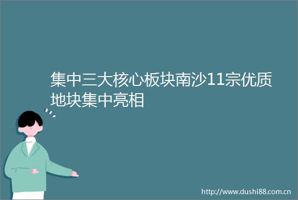 集中三大核心板块南沙11宗优质地块集中亮相