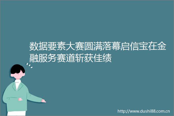 数据要素大赛圆满落幕启信宝在金融服务赛道斩获佳绩