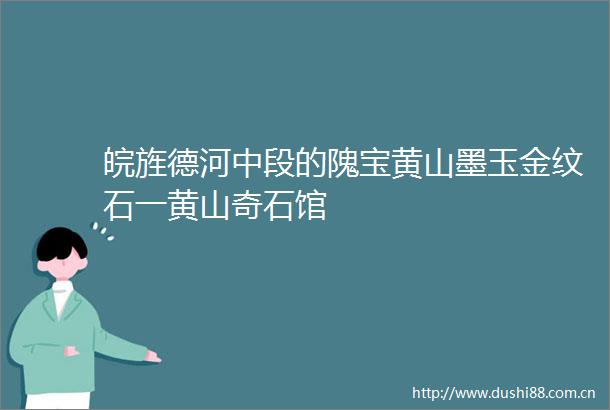 皖旌德河中段的隗宝黄山墨玉金纹石一黄山奇石馆