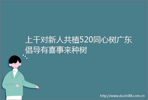 上千对新人共植520同心树广东倡导有喜事来种树