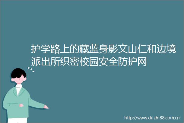 护学路上的藏蓝身影文山仁和边境织密校园安全防护网