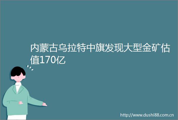 内蒙古乌拉特中旗发现大型金矿估值170亿