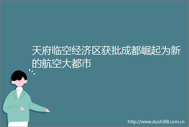 天府临空经济区获批成都崛起为新的航空大都市