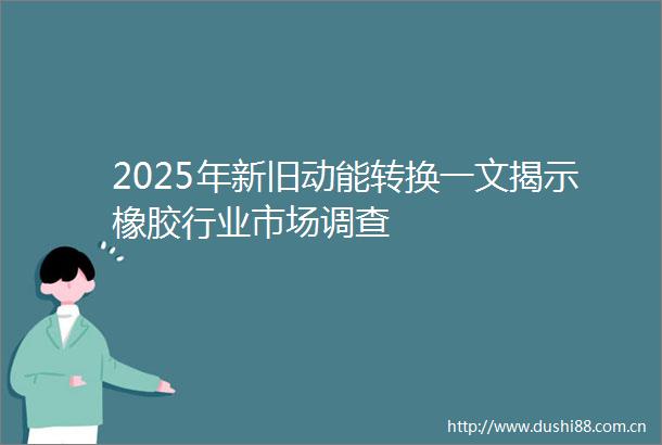 2025年新旧动能转换一文揭示橡胶行业市场调查