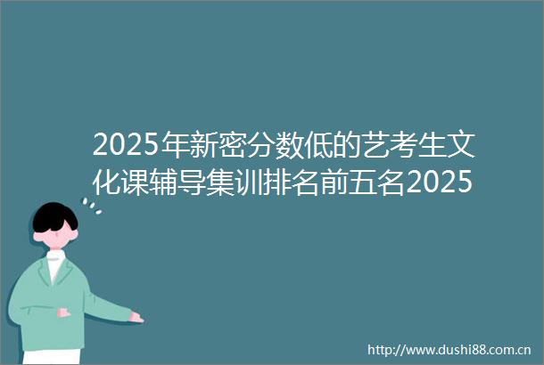 2025年新密分数低的艺考生文化课辅导集训排名前五名2025top分数低的艺考生文化课辅导集训热门推荐