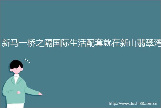 新马一桥之隔国际生活配套就在新山翡翠湾
