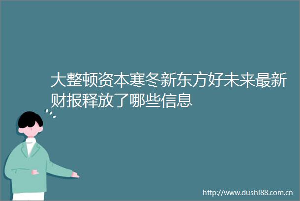 大整顿资本寒冬新东方好未来最新财报释放了哪些信息