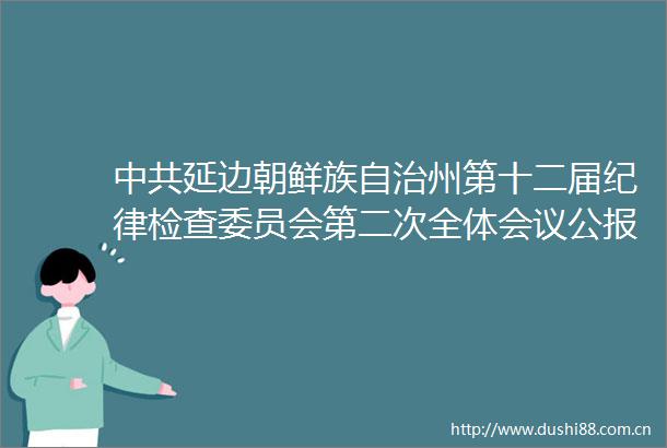 延边朝鲜族自治州第十二届纪律检查委员会第二次全体会议公报