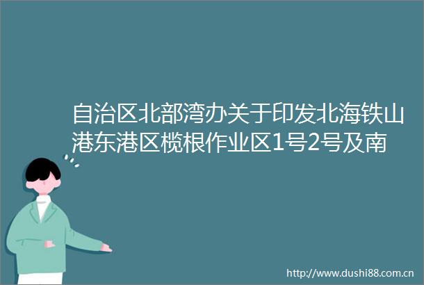 自治区北部湾办关于印发北海铁山港东港区榄根作业区1号2号及南1号至南3号泊位项目建设现场协调小组方案的通知
