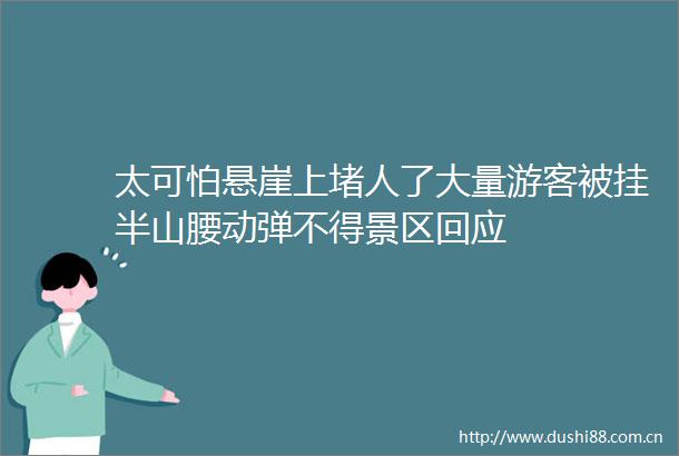 太可怕悬崖上堵人了大量游客被挂半山腰动弹不得景区回应