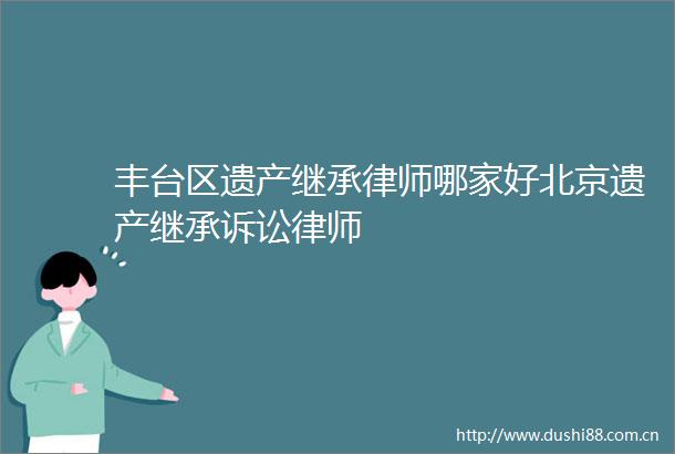 丰台区遗产继承律师哪家好北京遗产继承诉讼律师