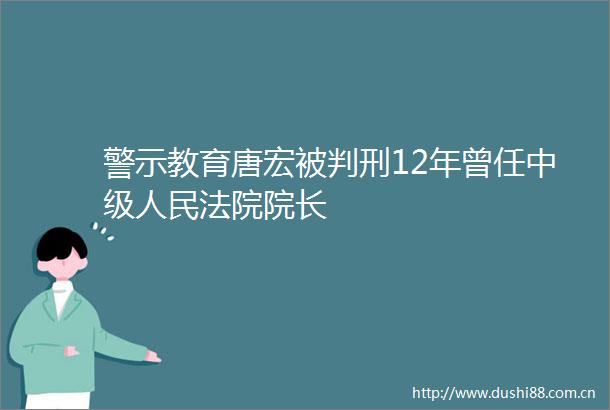 警示教育唐宏被判刑12年曾任中级院长