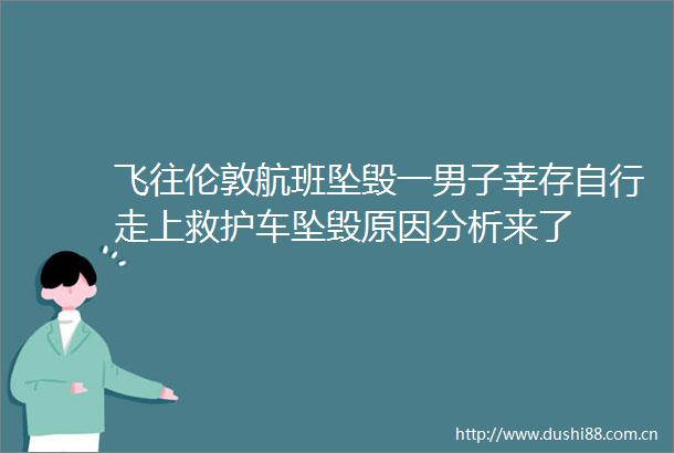 飞往伦敦航班坠毁一男子幸存自行走上救护车坠毁原因分析来了