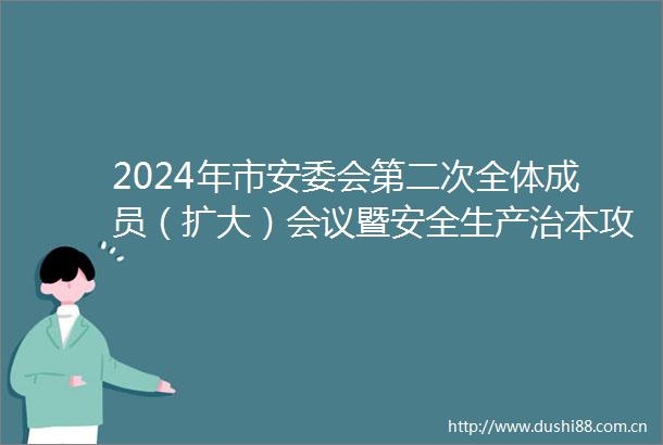 2024年市安委会第二次全体成员（扩大）会议暨安全生产治本攻坚三年行动调度推进和全市防汛抗旱工作视频会议召开