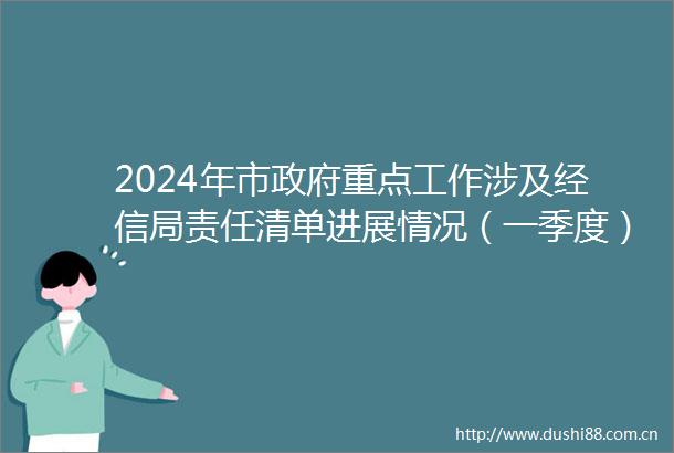 2024年市重点工作涉及经信局责任清单进展情况（一季度）