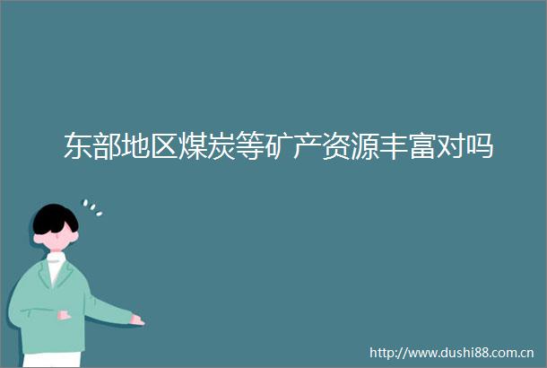 东部地区煤炭等矿产资源丰富对吗