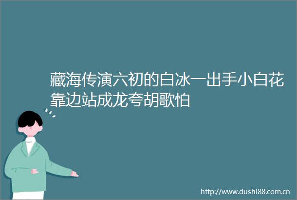 藏海传演六初的白冰一出手小白花靠边站成龙夸胡歌怕