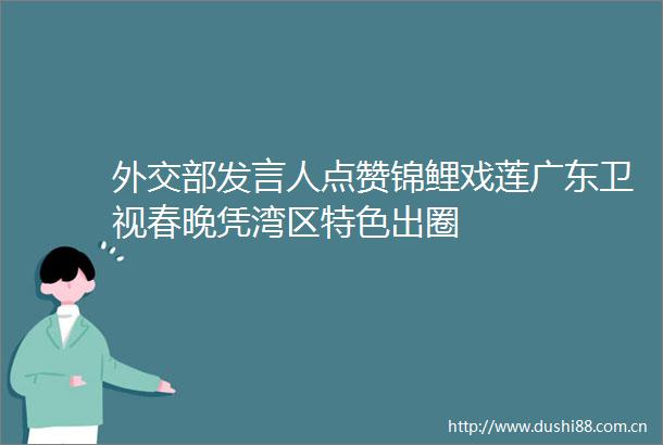 外交部发言人点赞锦鲤戏莲广东卫视春晚凭湾区特色出圈