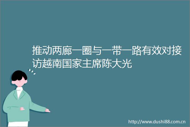 推动两廊一圈与一带一路有效对接访越南陈大光